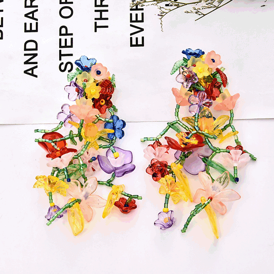 Heart Heart-shaped Leaf Bow Ear Clip Crystal Earrings
