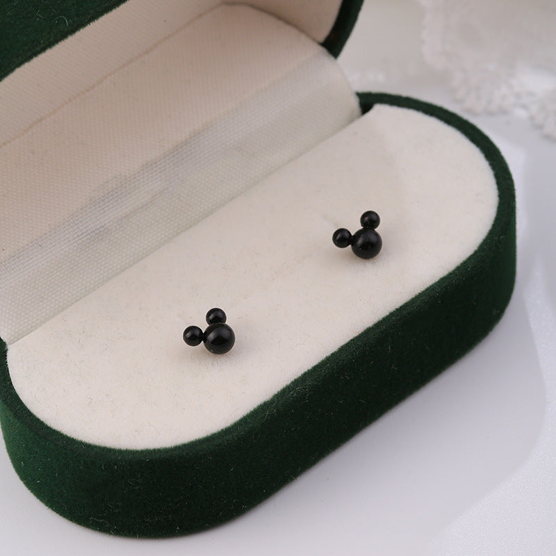 Sier Needle Simple Graceful Dark Style Earrings