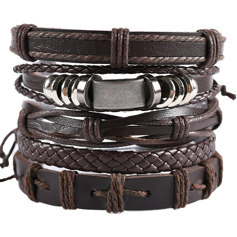 Men's Leather Hand-woven Hip Hop Punk Suit Bracelets