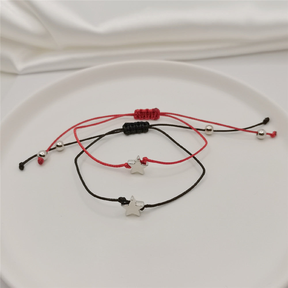 Line Woven Card Couple Wrist String Bracelets