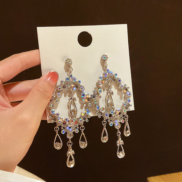 Hollow Water Drops Large Female Temperamental Earrings