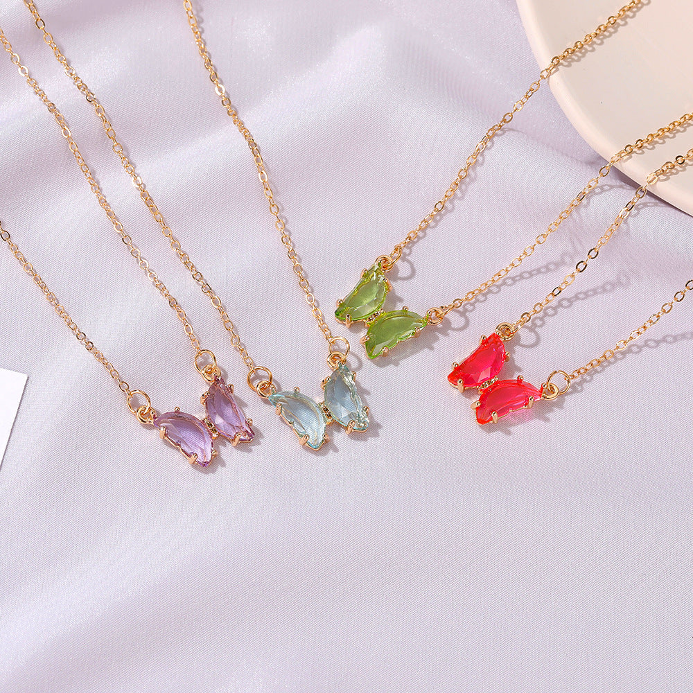 Crystal Butterfly Super Fairy Dream Transparent Necklaces