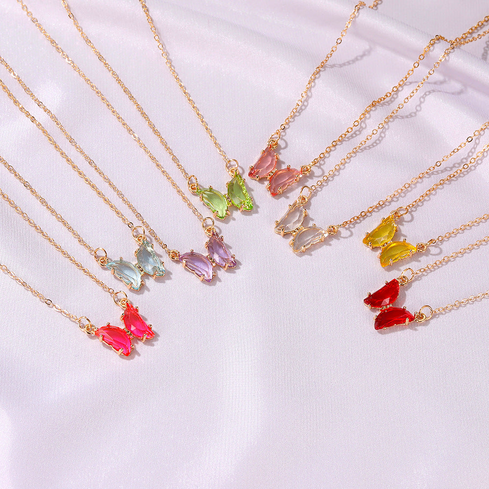 Crystal Butterfly Super Fairy Dream Transparent Necklaces