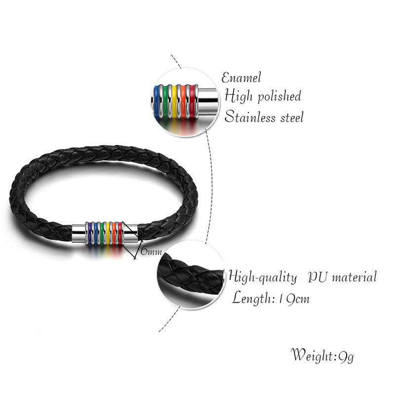 Schmuck Regenbogen-gewebte Klammer-Spitze-Titanarmbänder