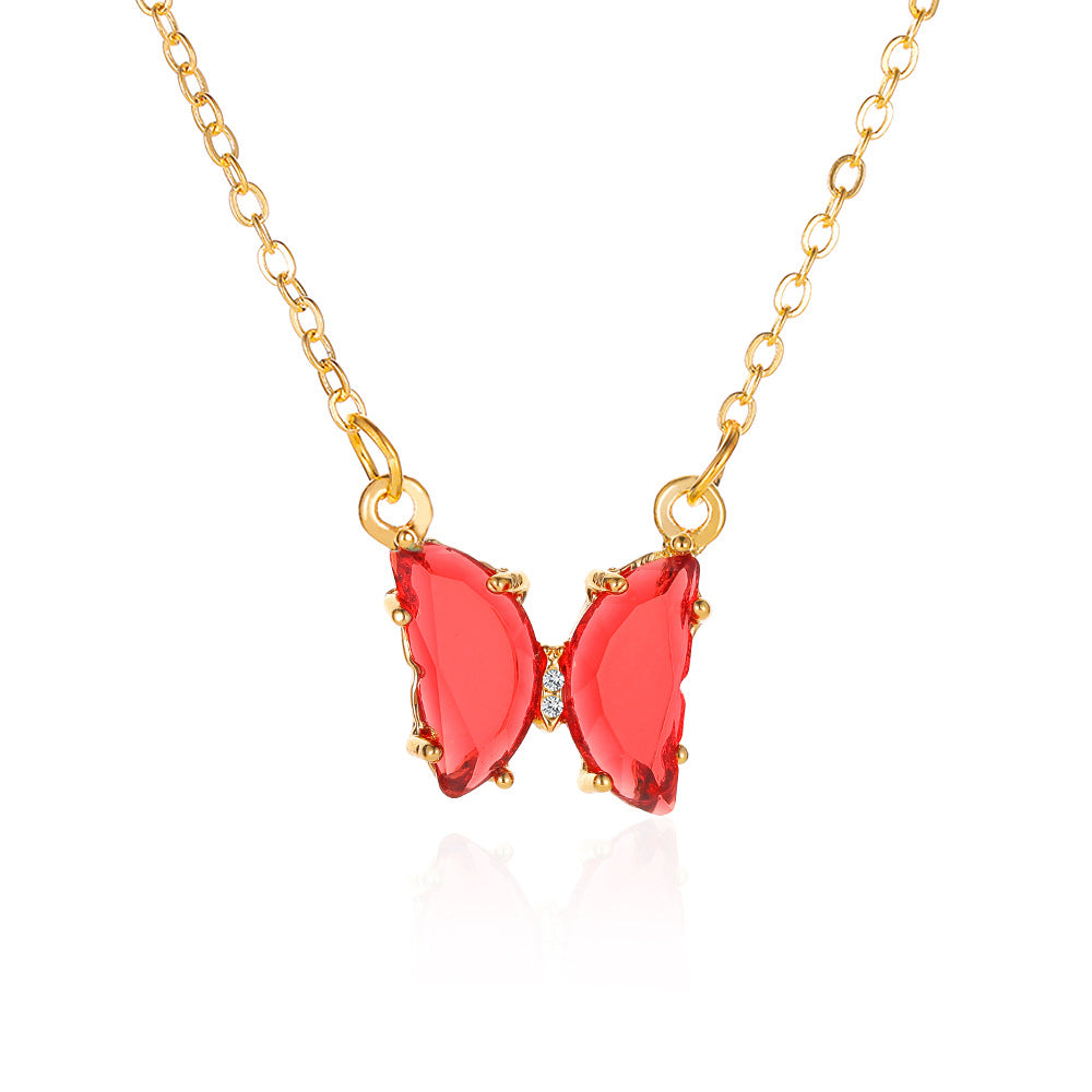 Crystal Butterfly Super Fairy Dream Transparent Necklaces