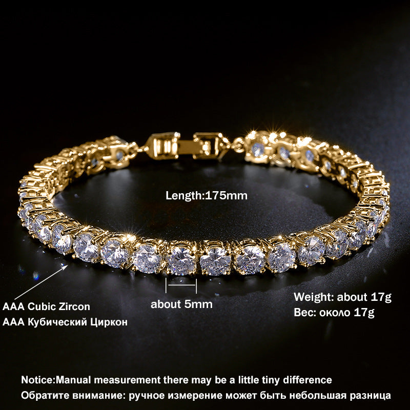 Women's Korean Elegant Single-row Round Zircon Bracelets