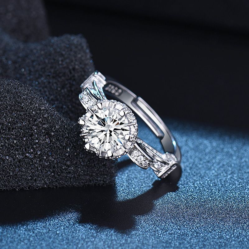 Bagues de confession romantique féminine avec diamant Moissanite, proposition ouverte