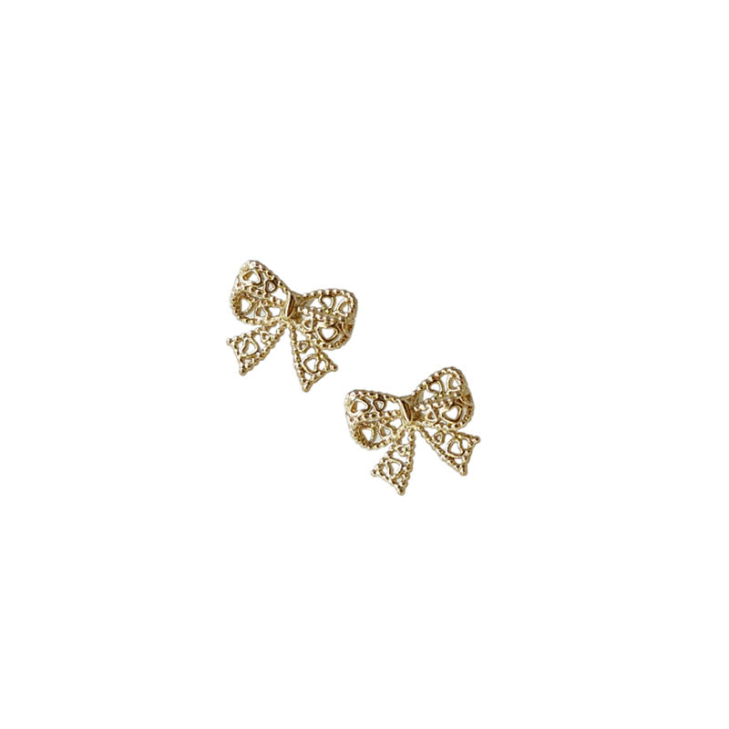 Women's Bright Eyes Shop Sier-plated Needle Gold-plated Mini Hollow Stud Earrings