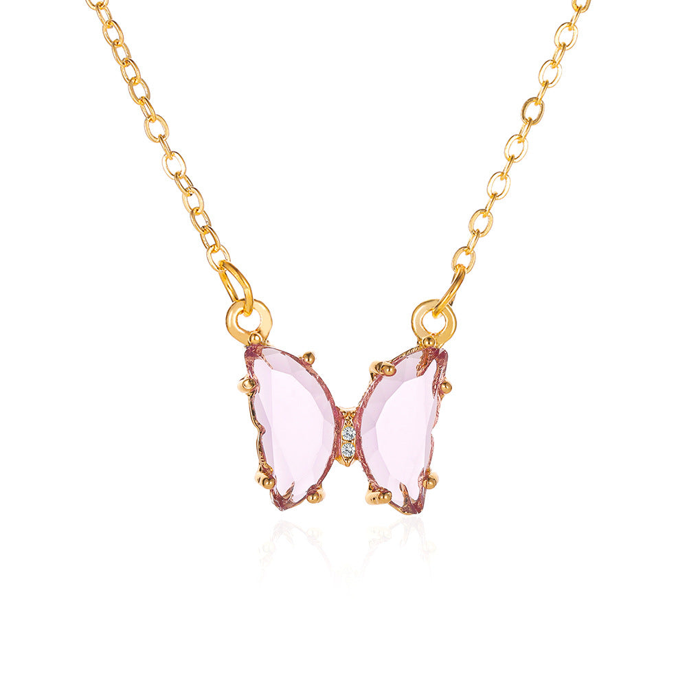 Crystal Butterfly Super Fairy Dream Transparent Necklaces