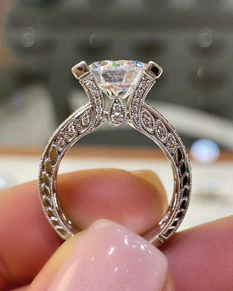 Women's Fashion Engagement Proposal Shiny Diamond Zircon Rings