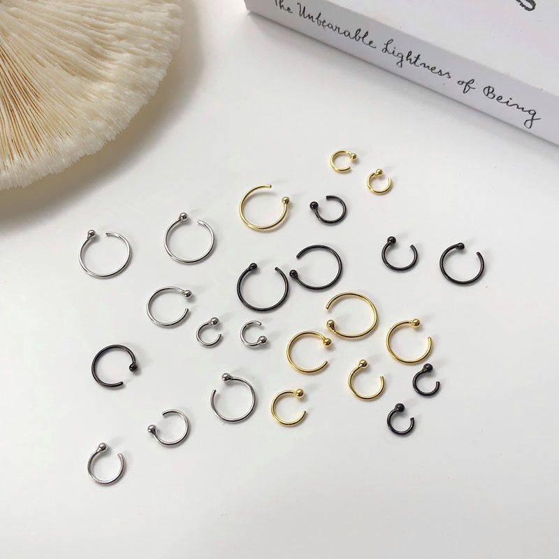 Sier Ball Bead Niche Simple Handmade Stud Earrings