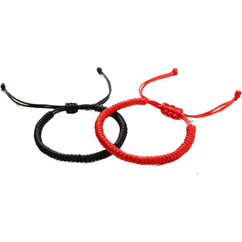 Bracelets à main avec nœud Dorje en corde rouge pour femmes et hommes