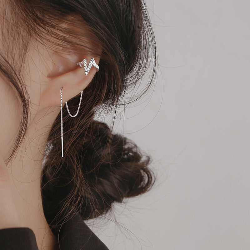 Starry Long Pearl Tassel Zircon Without Rings