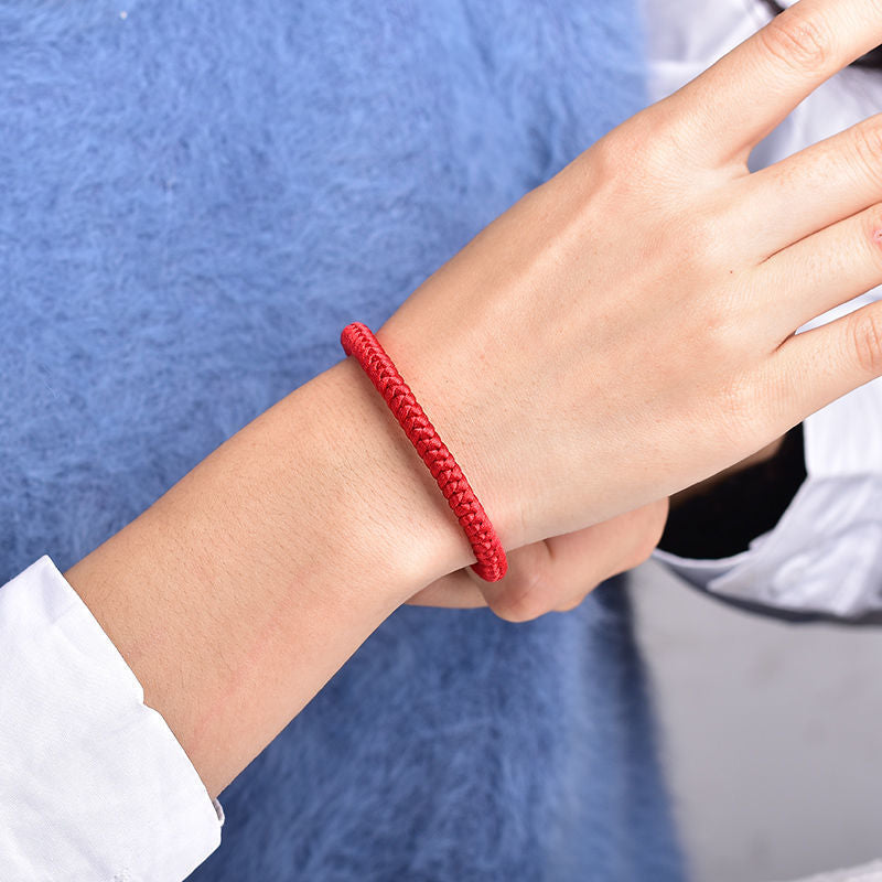 Bracelets à main avec nœud Dorje en corde rouge pour femmes et hommes