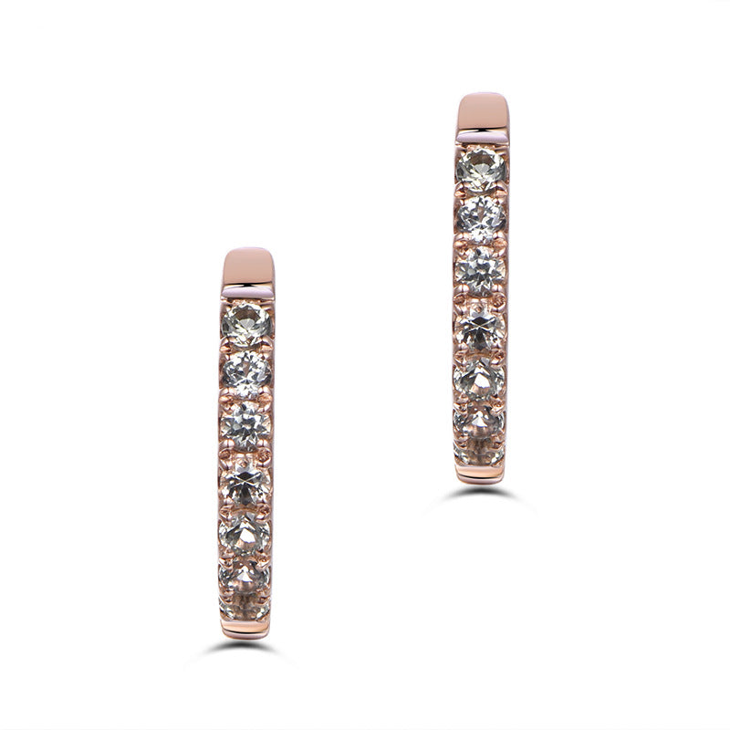 Boucles d'oreilles en saphir et diamants géométriques simples pour femmes, rubis