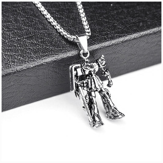Men's Stainless Steel Vintage Transformers Robot Titanium Necklace