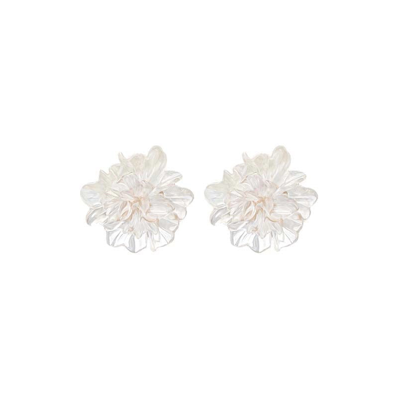 Sier Ice Crystal Ear Retro Hepburn Earrings