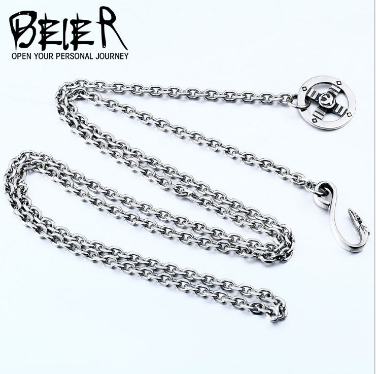 Women's & Men's & Retro Ornament Titanium Steel And Pendant Personality Necklaces