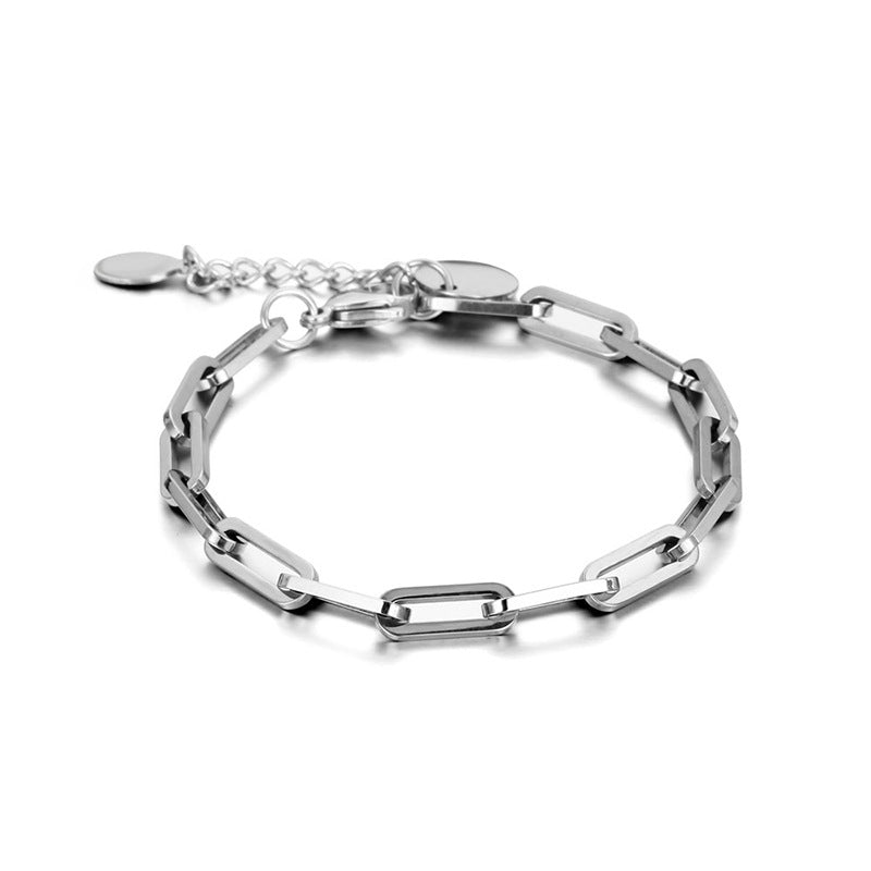 Armbänder im Unisex-Stil mit geometrischer quadratischer Schnalle und dicken Riemen aus Titanstahl