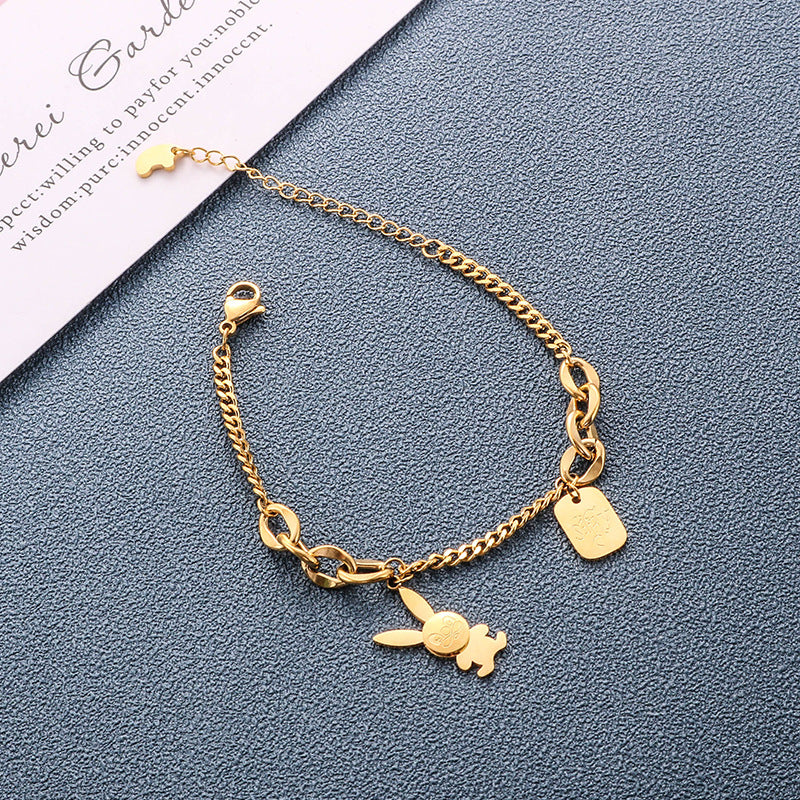 Layer Cute Rabbit Elegant Heart Female Bracelets