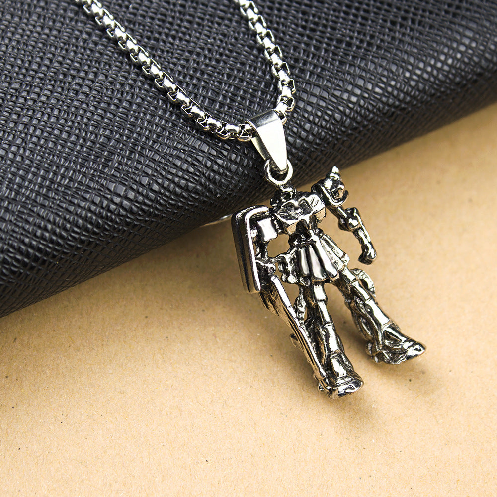 Men's Stainless Steel Vintage Transformers Robot Titanium Necklace