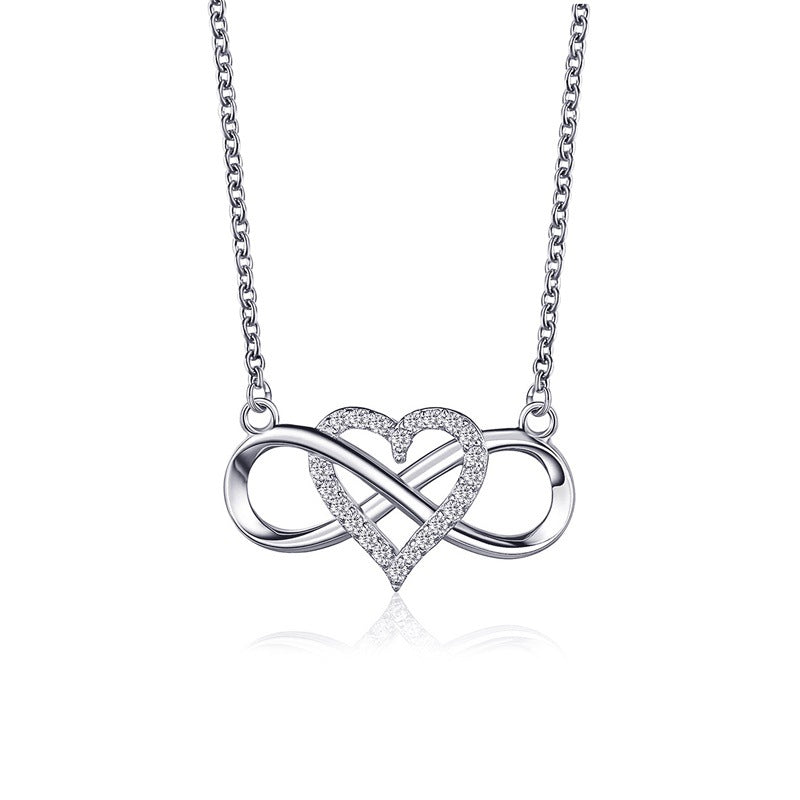 Cold Style Simple Heart-shaped Cross Clavicle Necklaces