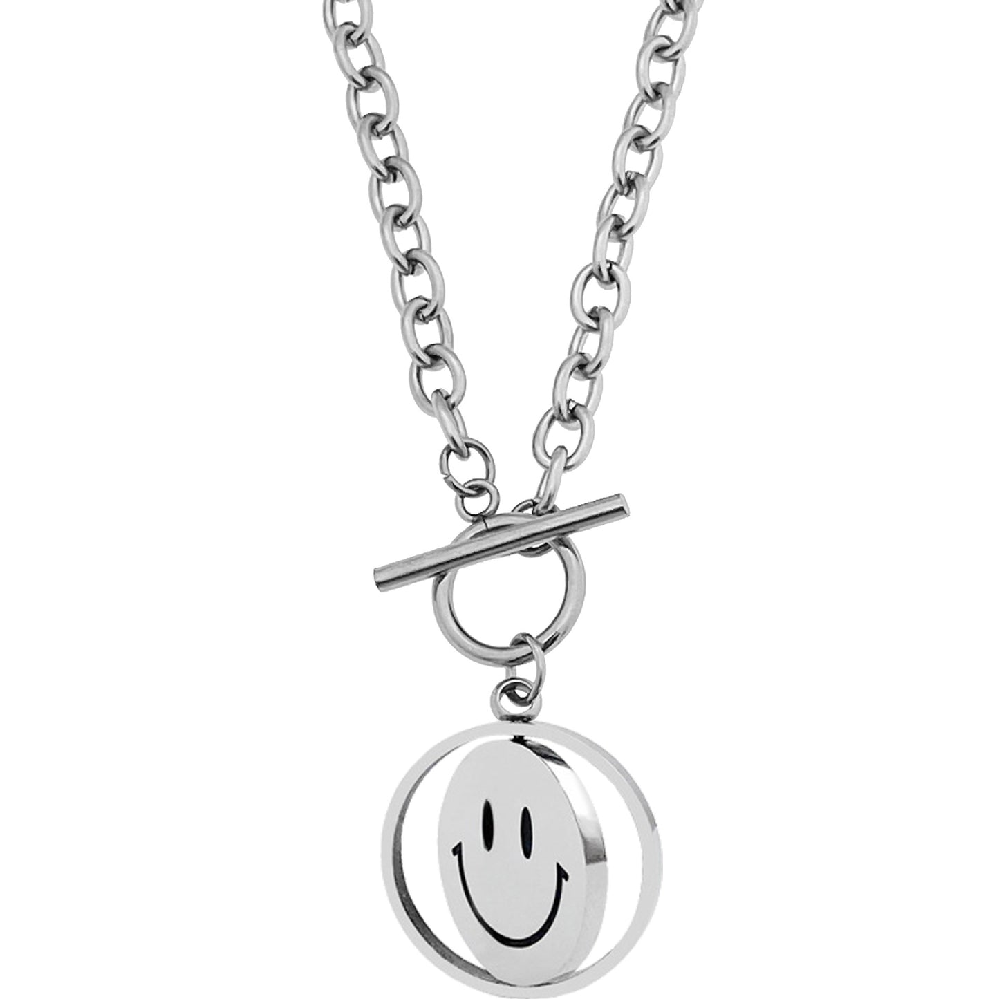 Women's & Men's & Korean Style Unisex Rotating Smiling Face Necklaces