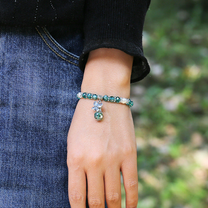 Bracelets bohème simples élastiques colorés créatifs en perles de cristal