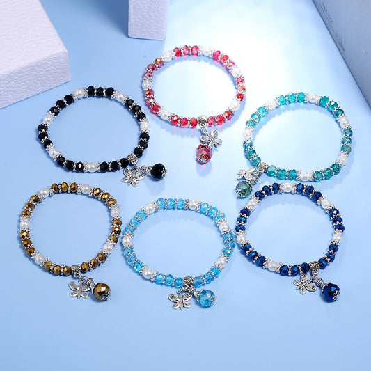 Bohemian Simple Elastic Colorful Creative Beaded Crystal Bracelets