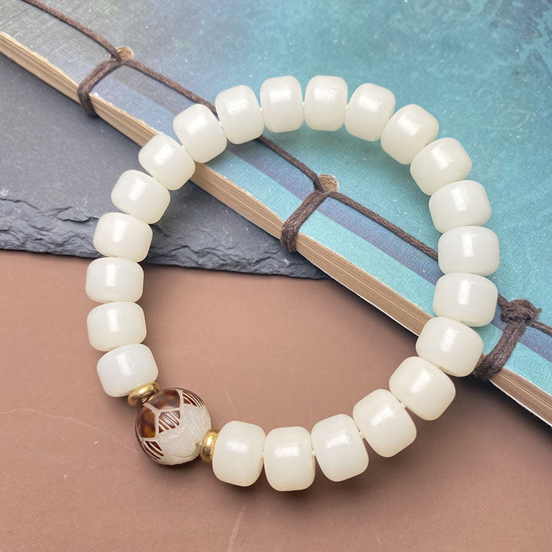 Women's & Men's & White Jade Bodhi Root Personalized Ethnic Bracelets