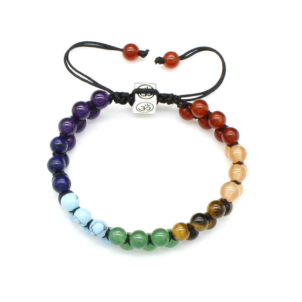 Tigereye Braided Rope Colorful Stone Beaded Bracelets