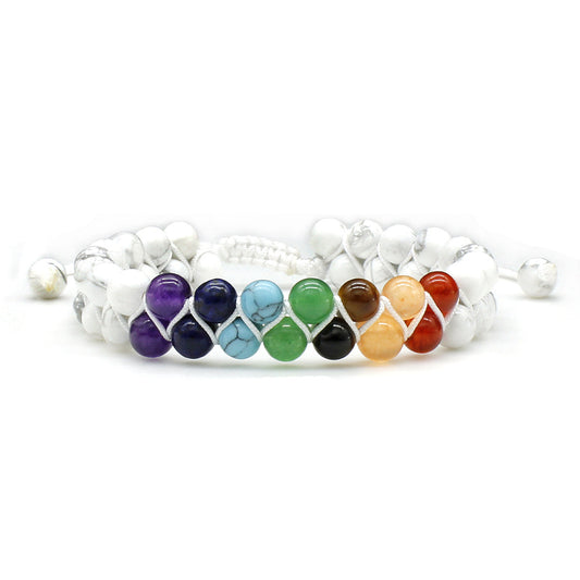 Tigereye Braided Rope Colorful Stone Beaded Bracelets