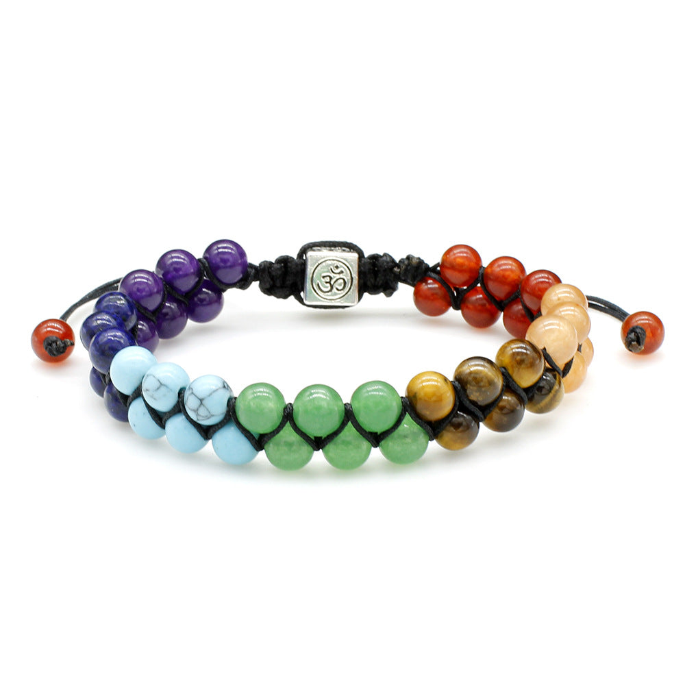 Tigereye Braided Rope Colorful Stone Beaded Bracelets