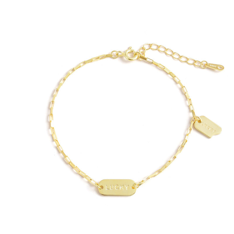 Lettre plaque carrée conception femmes copines mode Style coréen Bracelets