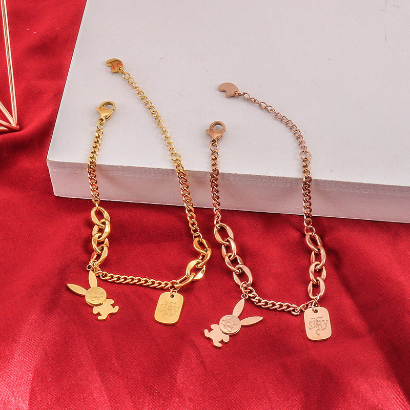 Layer Cute Rabbit Elegant Heart Female Bracelets