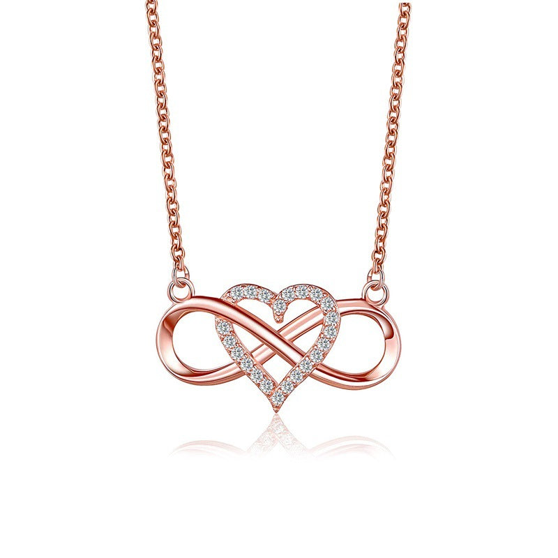 Cold Style Simple Heart-shaped Cross Clavicle Necklaces