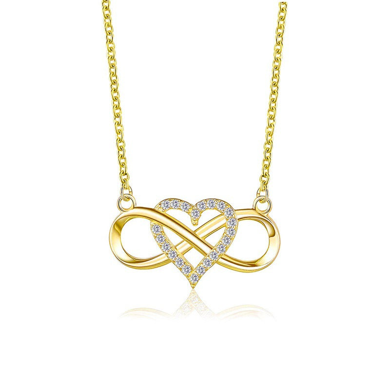 Cold Style Simple Heart-shaped Cross Clavicle Necklaces