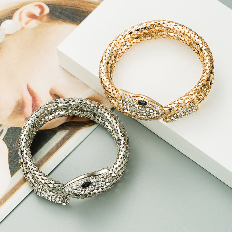 Women's & Men's Exaggerated Personalized Punk Snakelike Winding Alloy Bracelet
