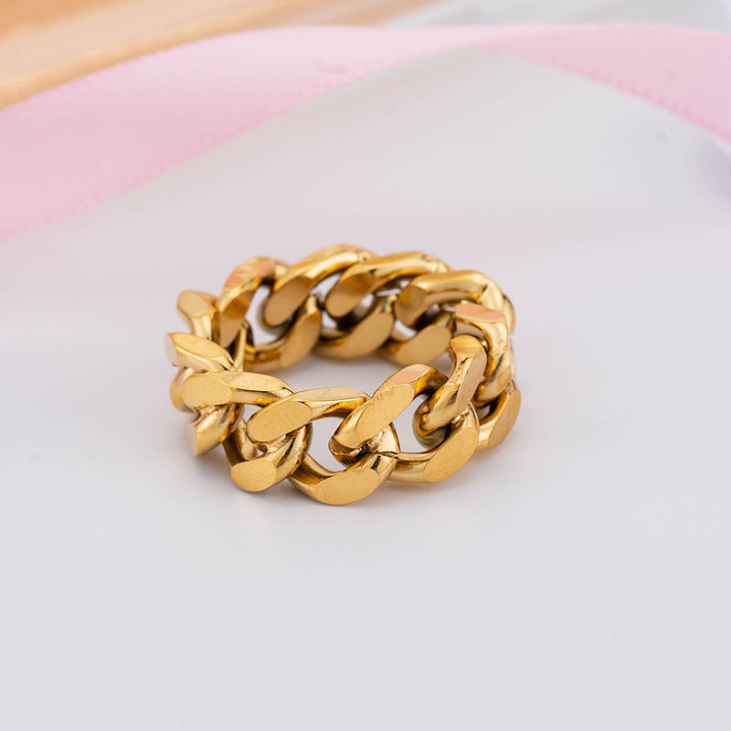 Metal Cold Style Punk Minimalist Creative Geometric Ring