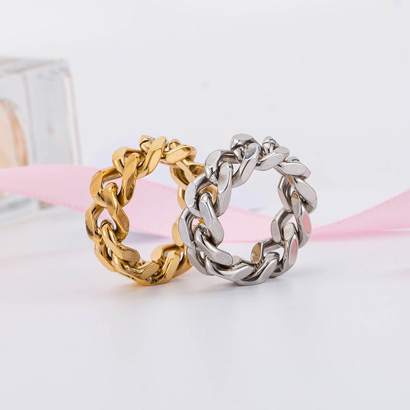 Metal Cold Style Punk Minimalist Creative Geometric Ring