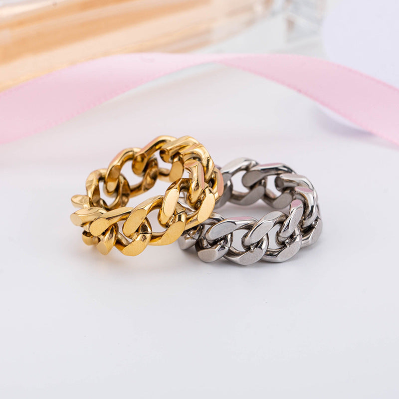 Metal Cold Style Punk Minimalist Creative Geometric Ring