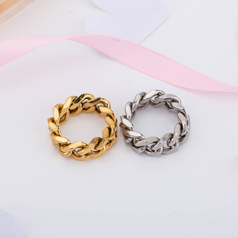 Metal Cold Style Punk Minimalist Creative Geometric Ring