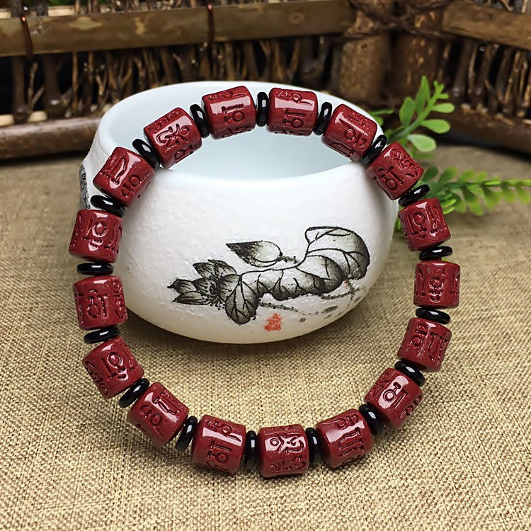 Women's & Men's Six Words Mantra Barrel Beads And Life Single Bracelets