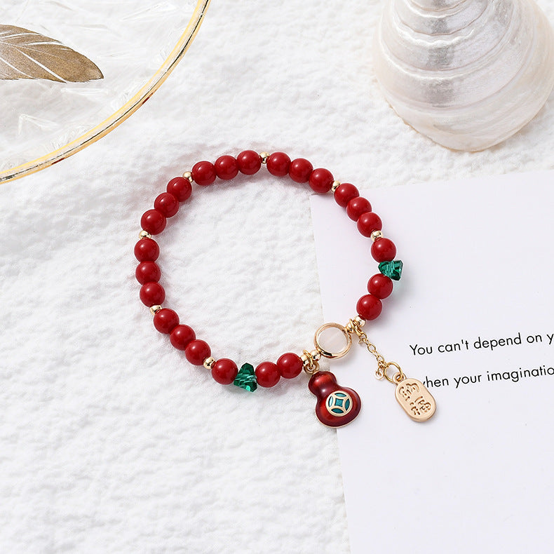 Retro Life Blessing Ethnic Style Red Bead Travel Bracelets