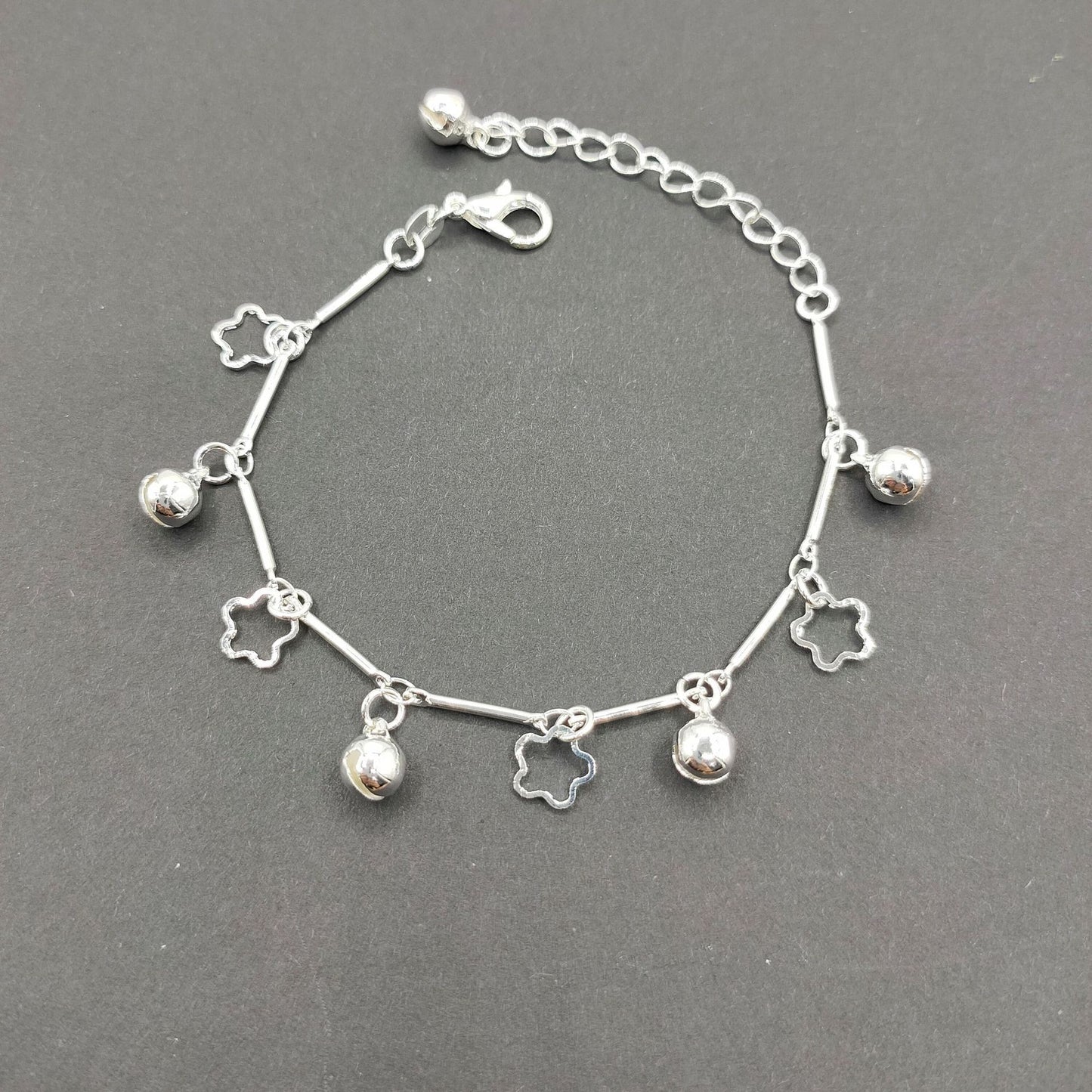 Weibliche koreanische Art einfache Imitation Silber Fußkettchen malerische Armbänder