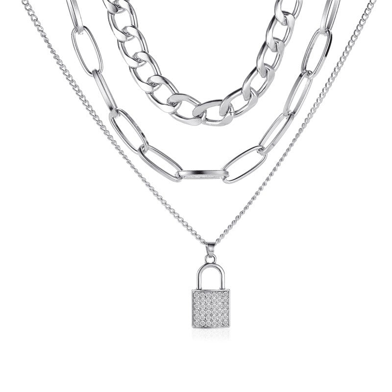 Thick Chain Punk Elegant Lock Head Necklaces