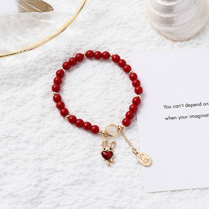 Retro Life Blessing Ethnic Style Red Bead Travel Bracelets