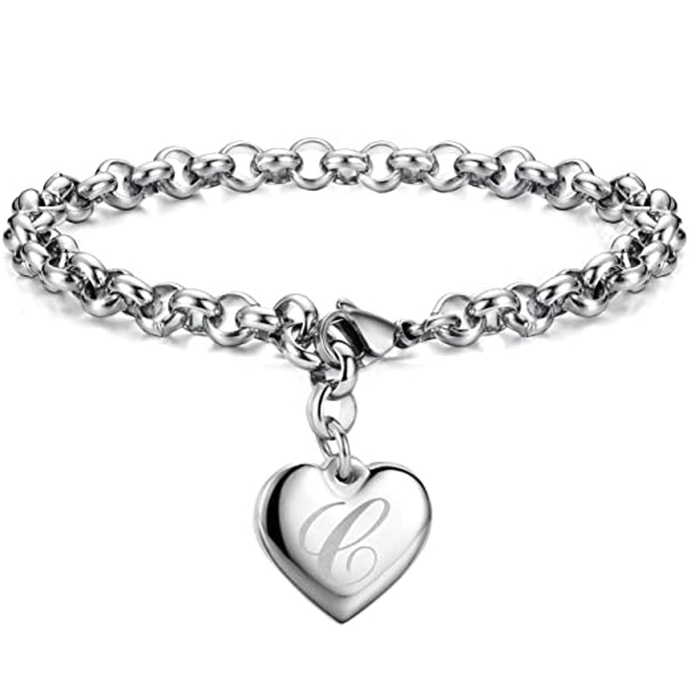 Letters Fashionable Lettering Titanium Steel Female Bracelets