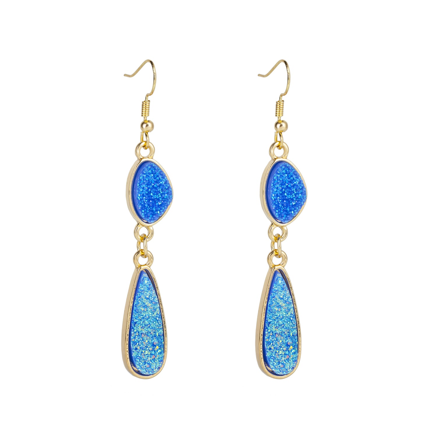 Water Drop Resin Crystal Tooth Irregular Earrings