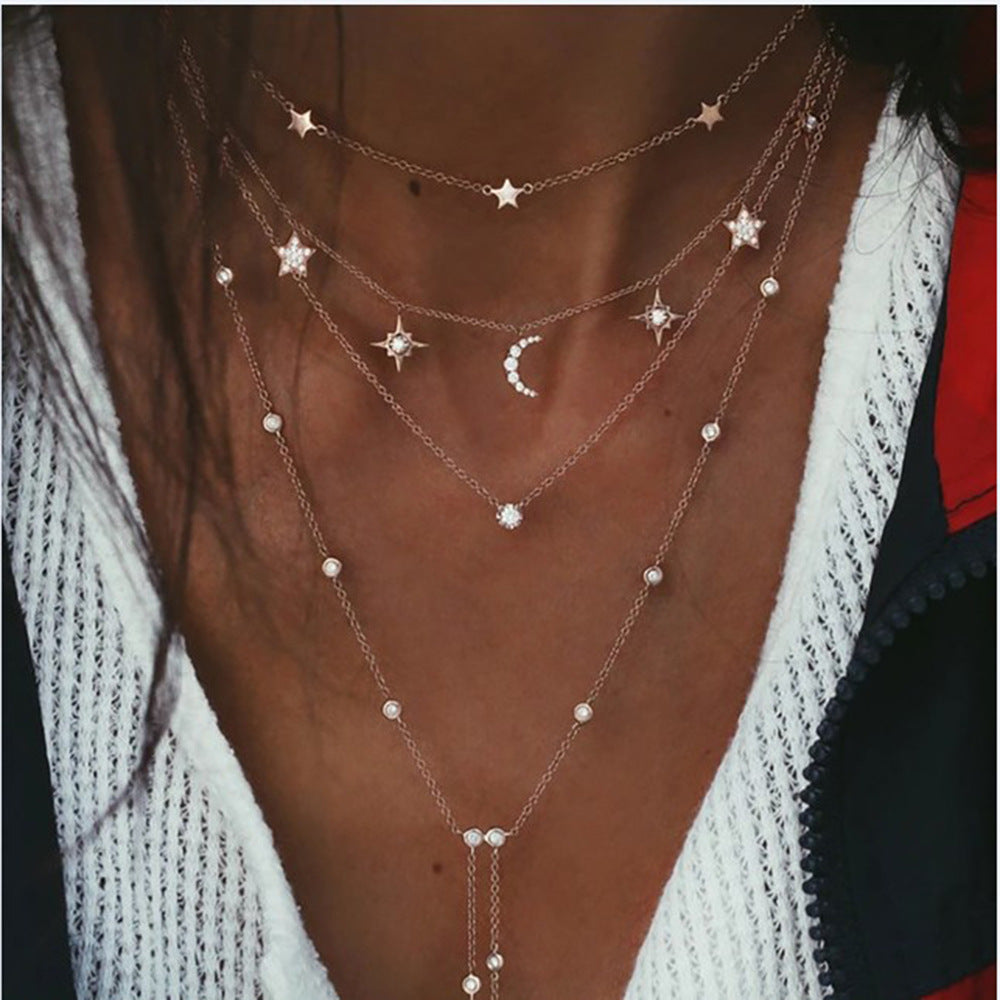 Ornament Retro Exaggerated Diamond Alloy Fashion Necklaces